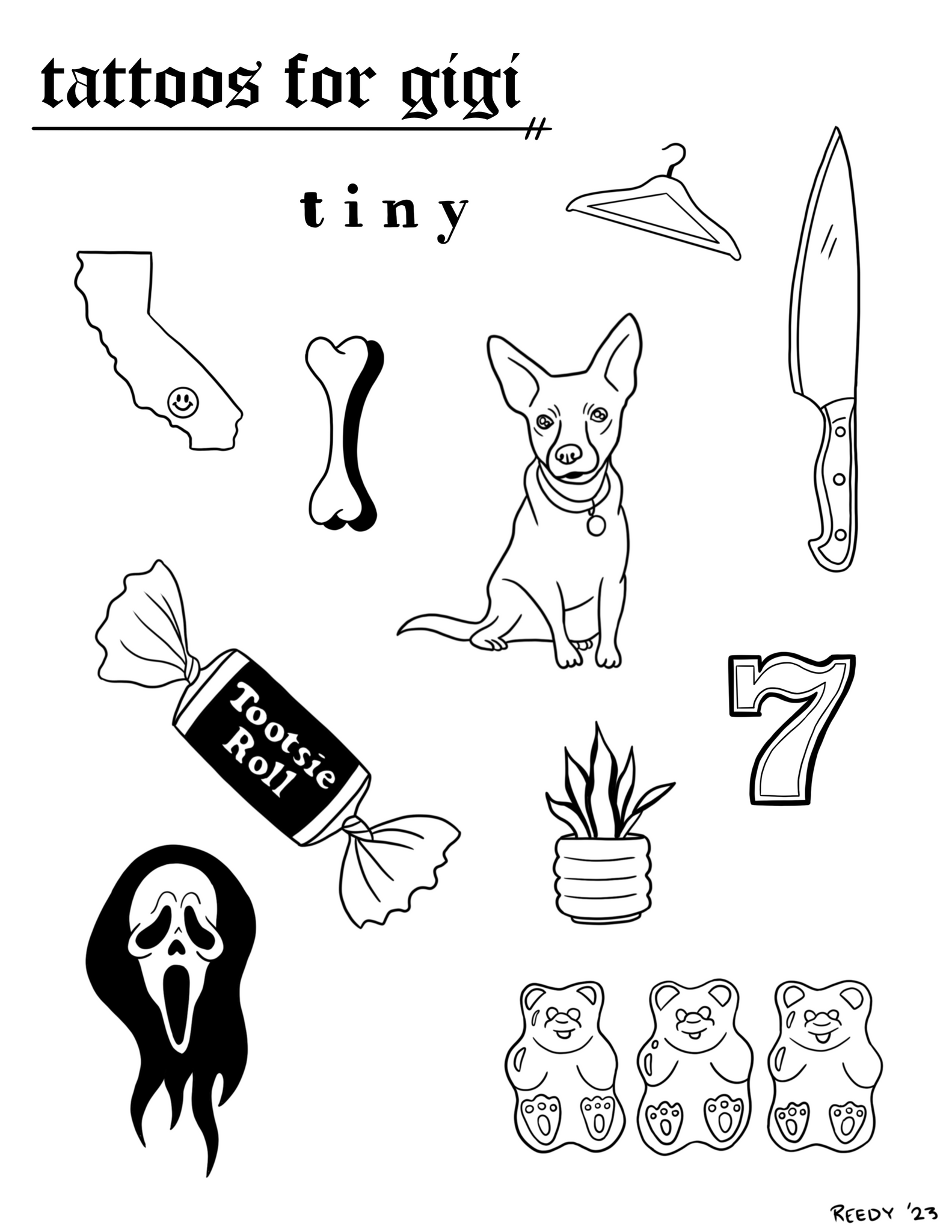 Personalized Tattoo Flash Sheet- Doot – Doot Doodles